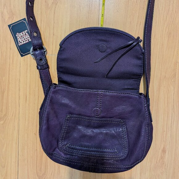 NWT Lucky Brand Stash Purple Leather Crossbody Purse - Picture 2 of 11